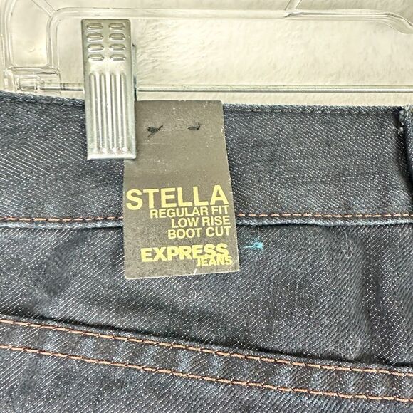 Express Stella Regular Fit Low Rise Boot Cut Jeans Size 10 NWT Dark Wash Y2K - Picture 8 of 9